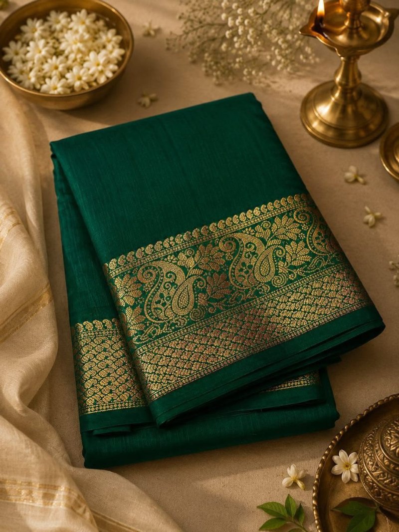 Ambrapali By Aab Mercerised Silk Border Saree